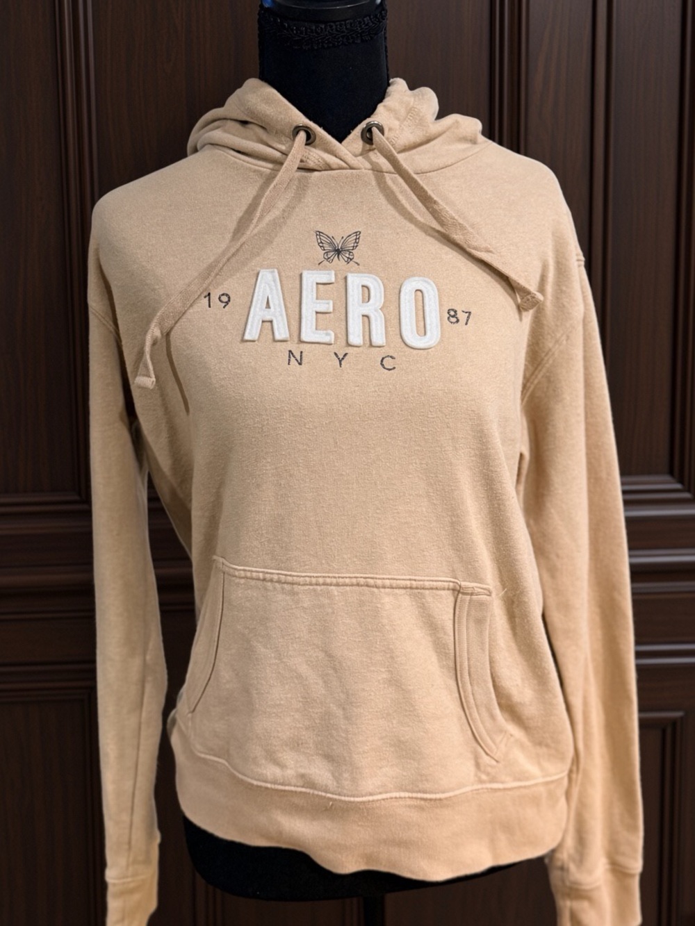 Aéropostale AERO NYC Hoodie – Tan – Size S